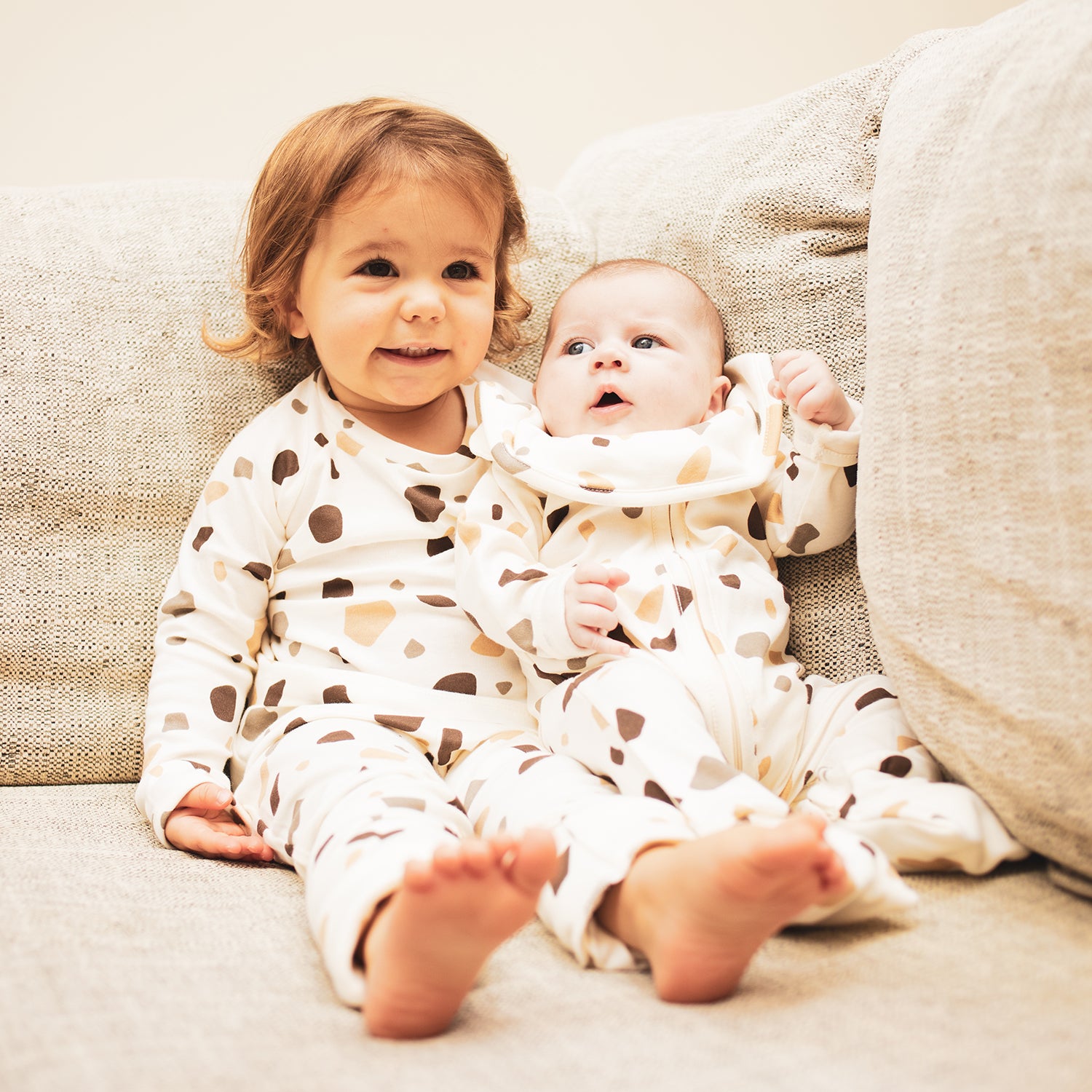 Pyjama Enfant Zippé Cailloux Crème