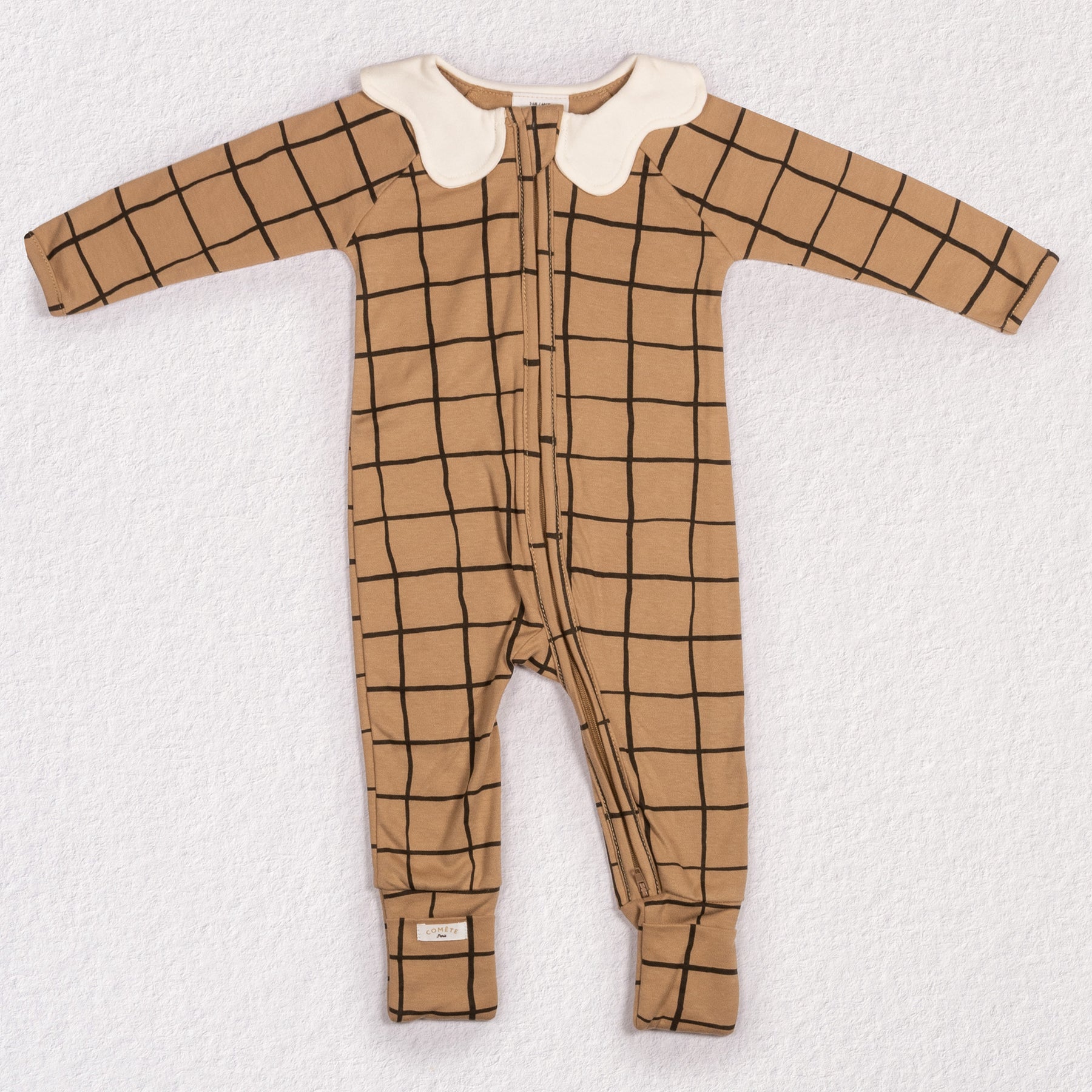 Pyjama Bébé Zippé Carreaux Tannin