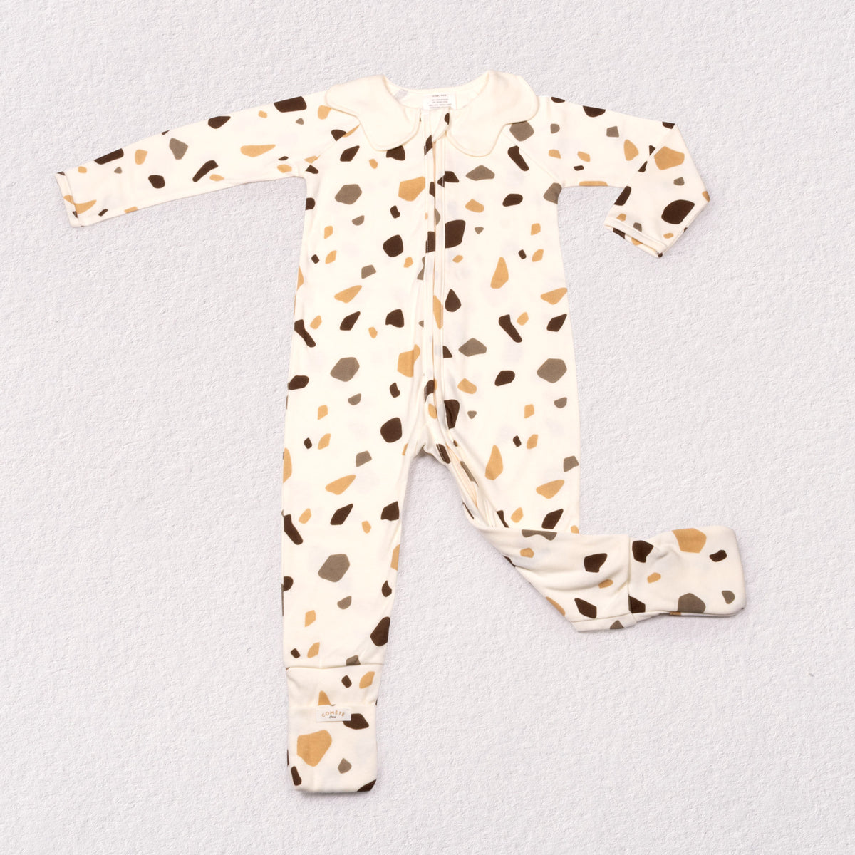 Pyjama Enfant Zippé Cailloux Crème