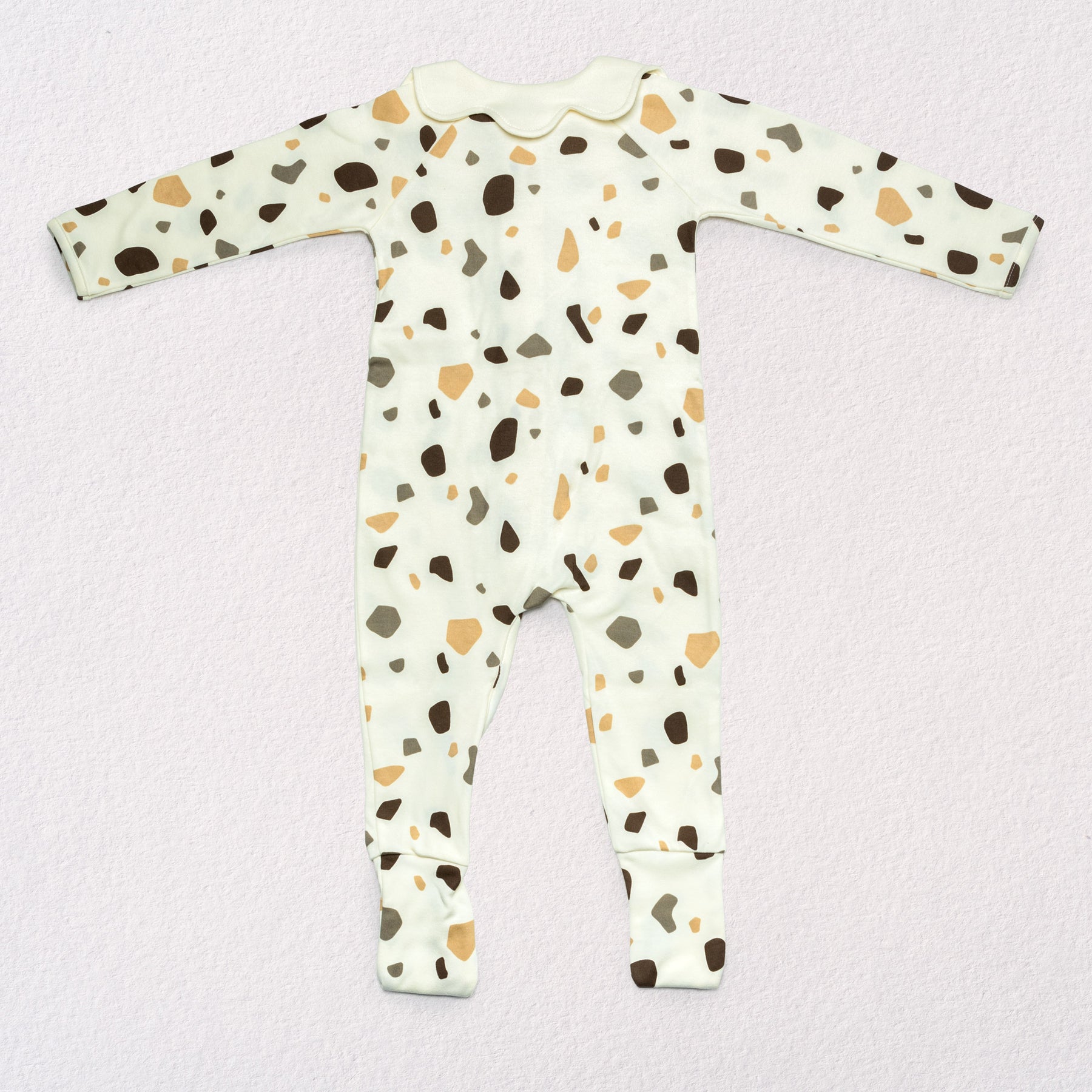 Pyjama Enfant Zippé Cailloux Crème