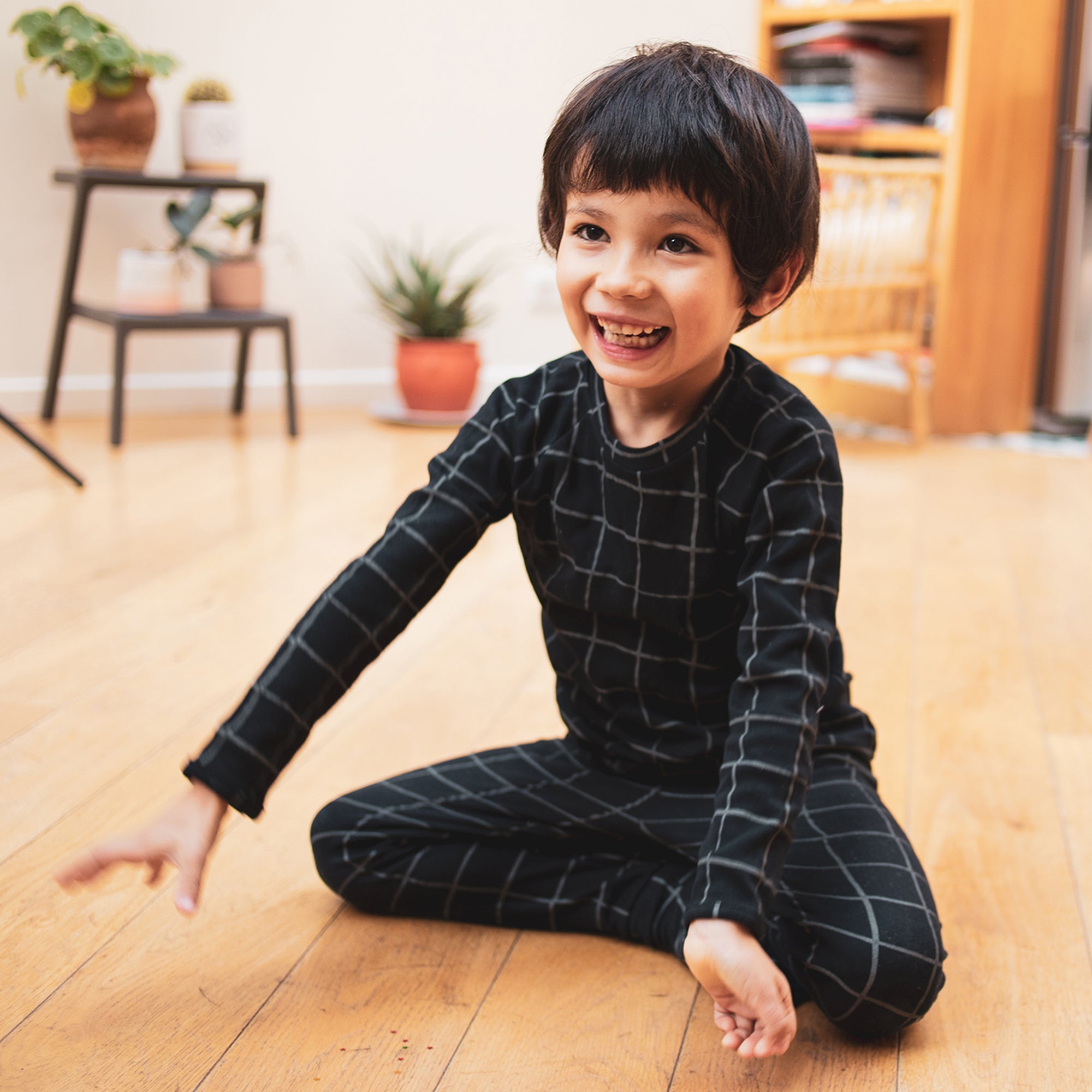 Pyjama enfant bio 2 pièces avec motifs à carreaux
