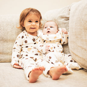 Pyjama Enfant Zippé Cailloux Crème