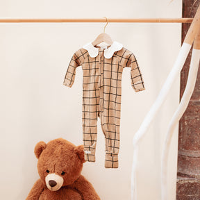 Pyjama Enfant Zippé Carreaux Tannin