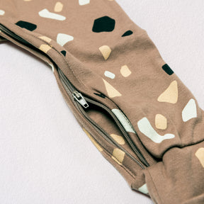 Pyjama Bébé Zippé Cailloux Moka