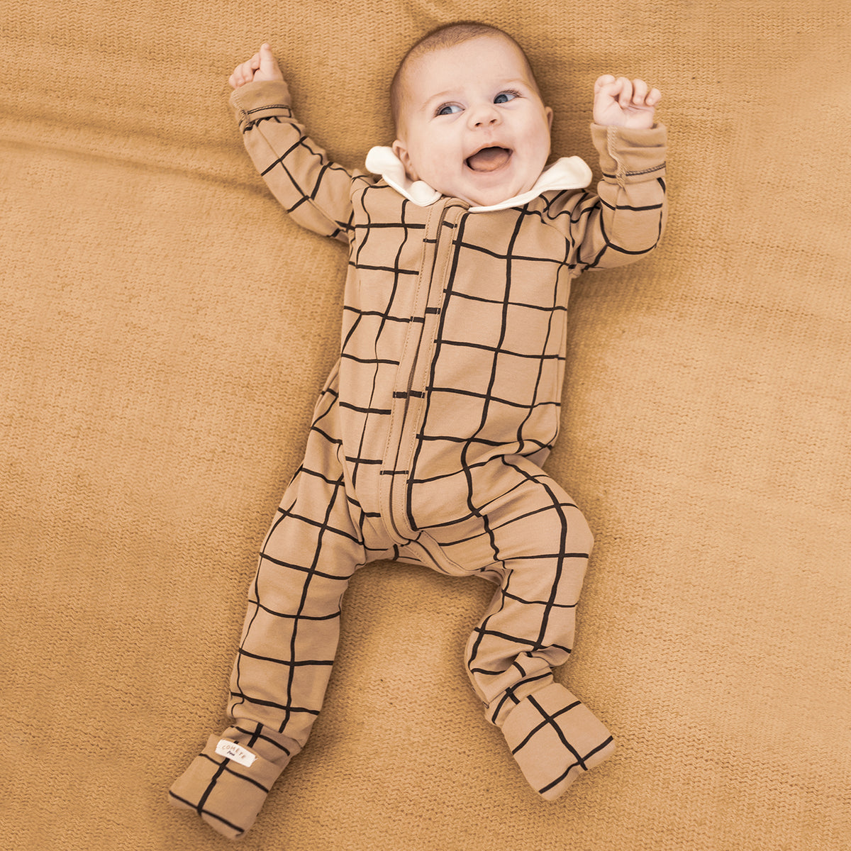 Pyjama Bebe Zippe Carreaux Tannin